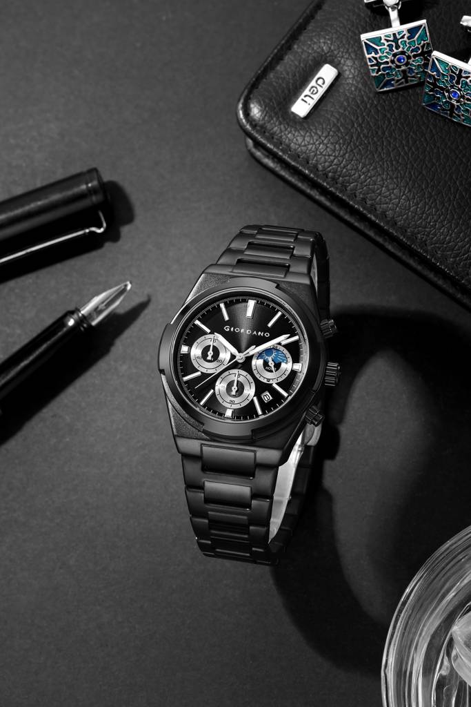 Giordano Luxury Multifunctional Watch For Men With Round Dial, Date Display And Stainless Steel Strap : GZ-50152-11