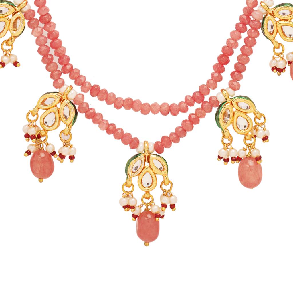 Roseleaf Kundan Set : NE35010