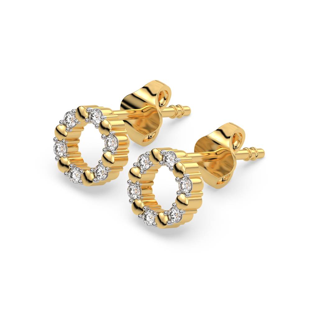 0.15Ct Lab Grown Diamond Earring In 18Kt Gold Vermeil : LLER0091