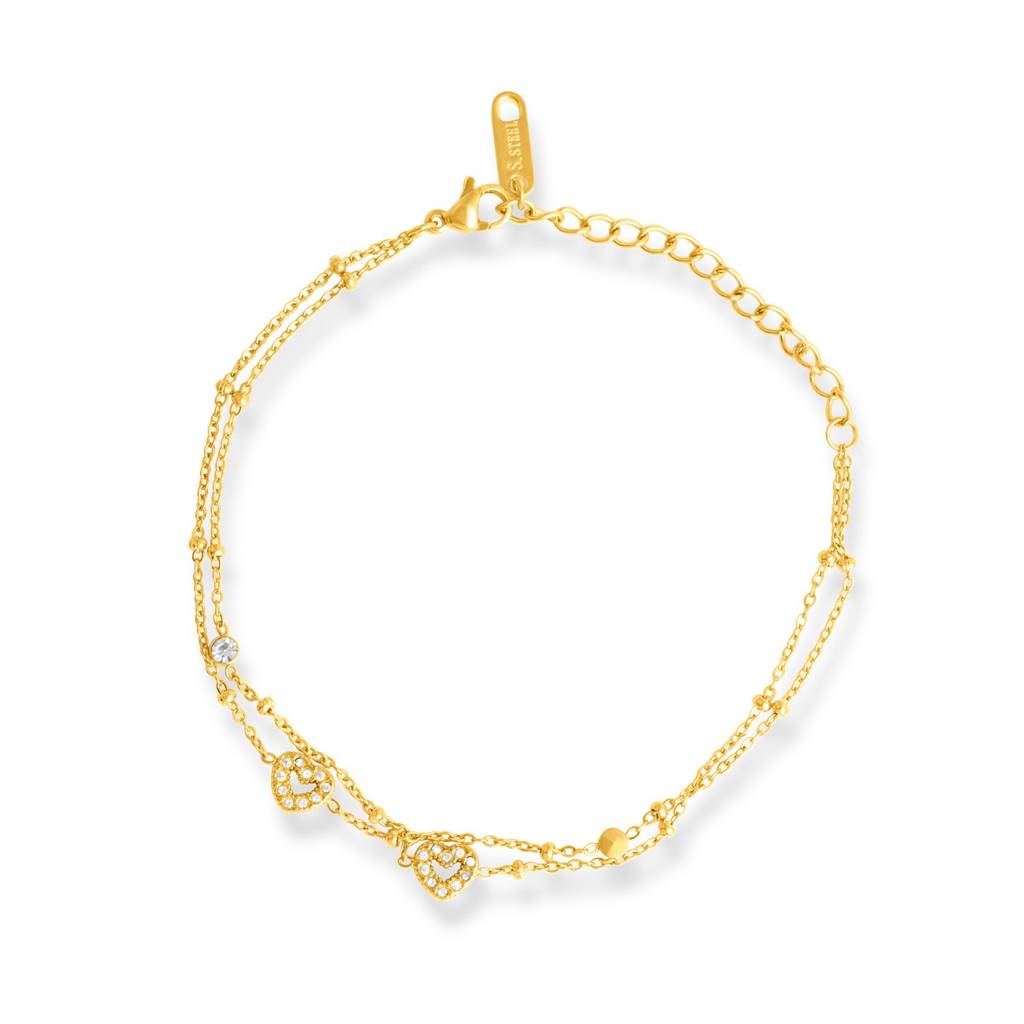 Palmonas Heart Outline Chain Bracelet For Women - Waterproof & Anti-Tarnish : BR0312