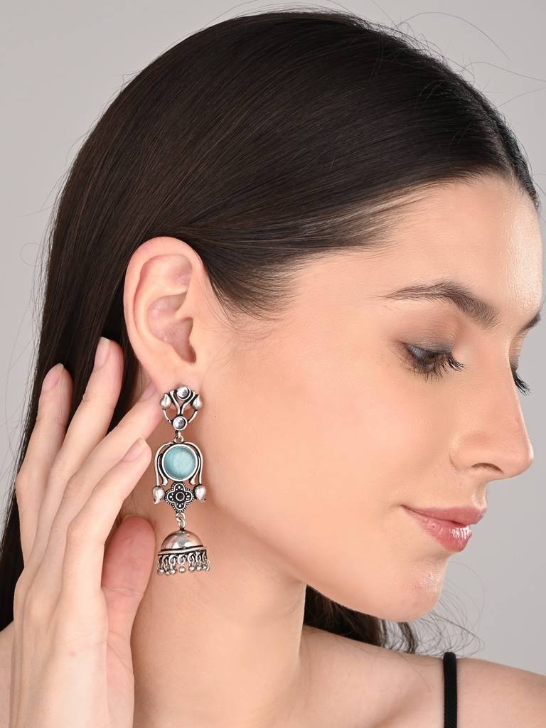 Long Jhumka Earring : S24DJER313BLU