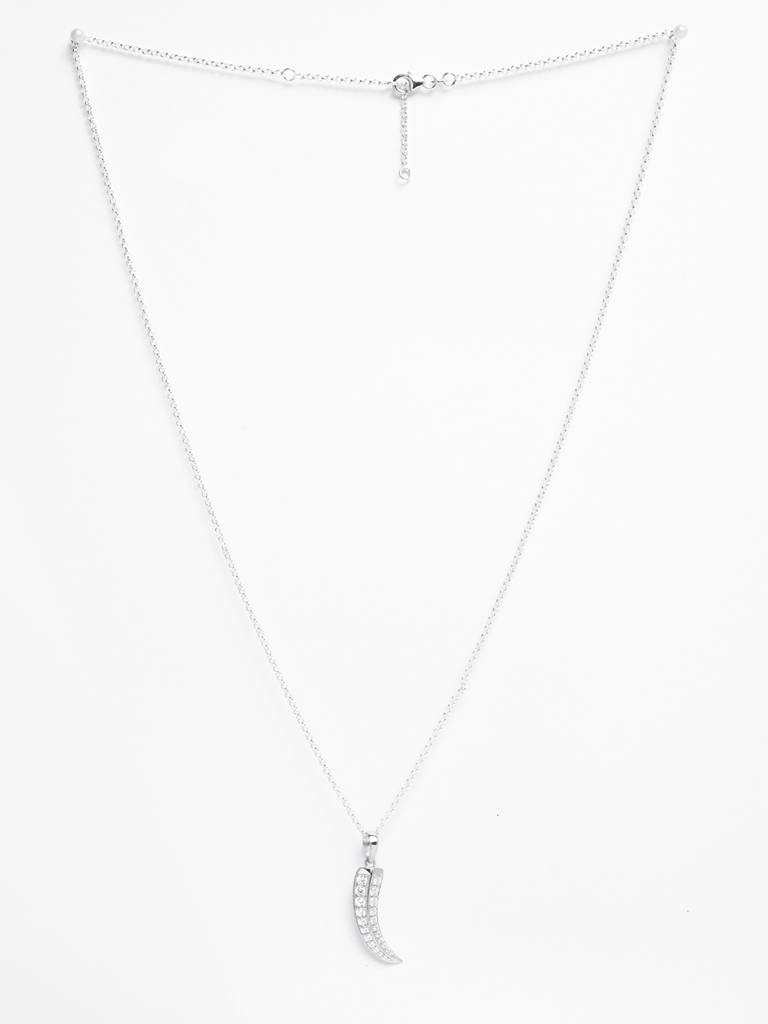 925 Silver Platinum Plated Swiss Zircon Katar Men Pendant Necklace With Chain Gift For Men & Boys : CSMNP27