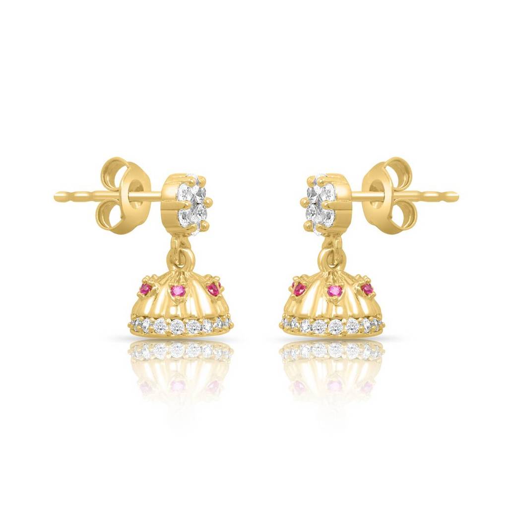 Classic Dangle Gold Plated 925 Sterling Silver Earrings : EAR-20863-G