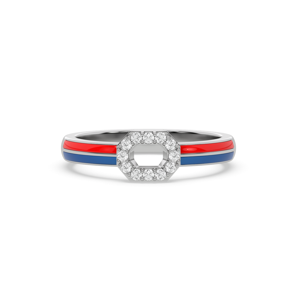 The Chrome Fusion - Lab Diamond Fashion Silver Ring : LLRG0125