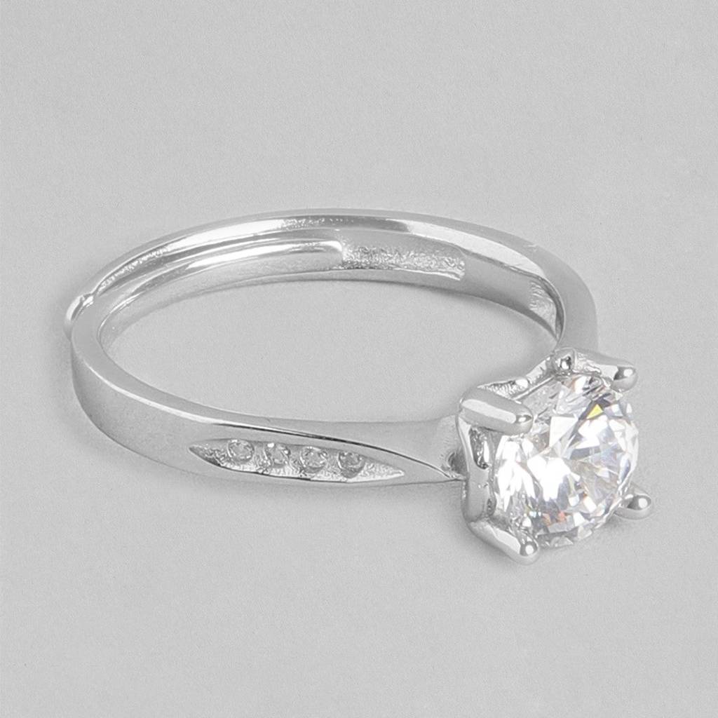 Sweetheart Solitaire 925 Silver Ring (Adjustable) : RNG-40041