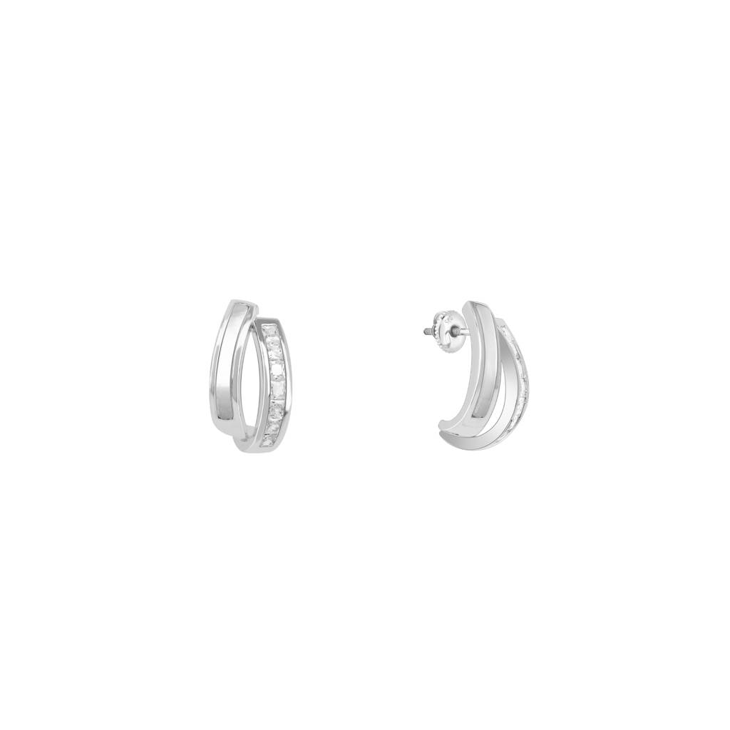 Interlinking Curve Silver Studs : FKER553