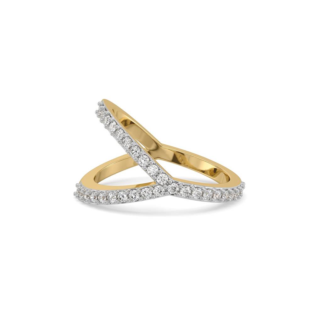 0.37Ct Lab Grown Diamond Ring In 18Kt Gold Vermeil : LLRG0105