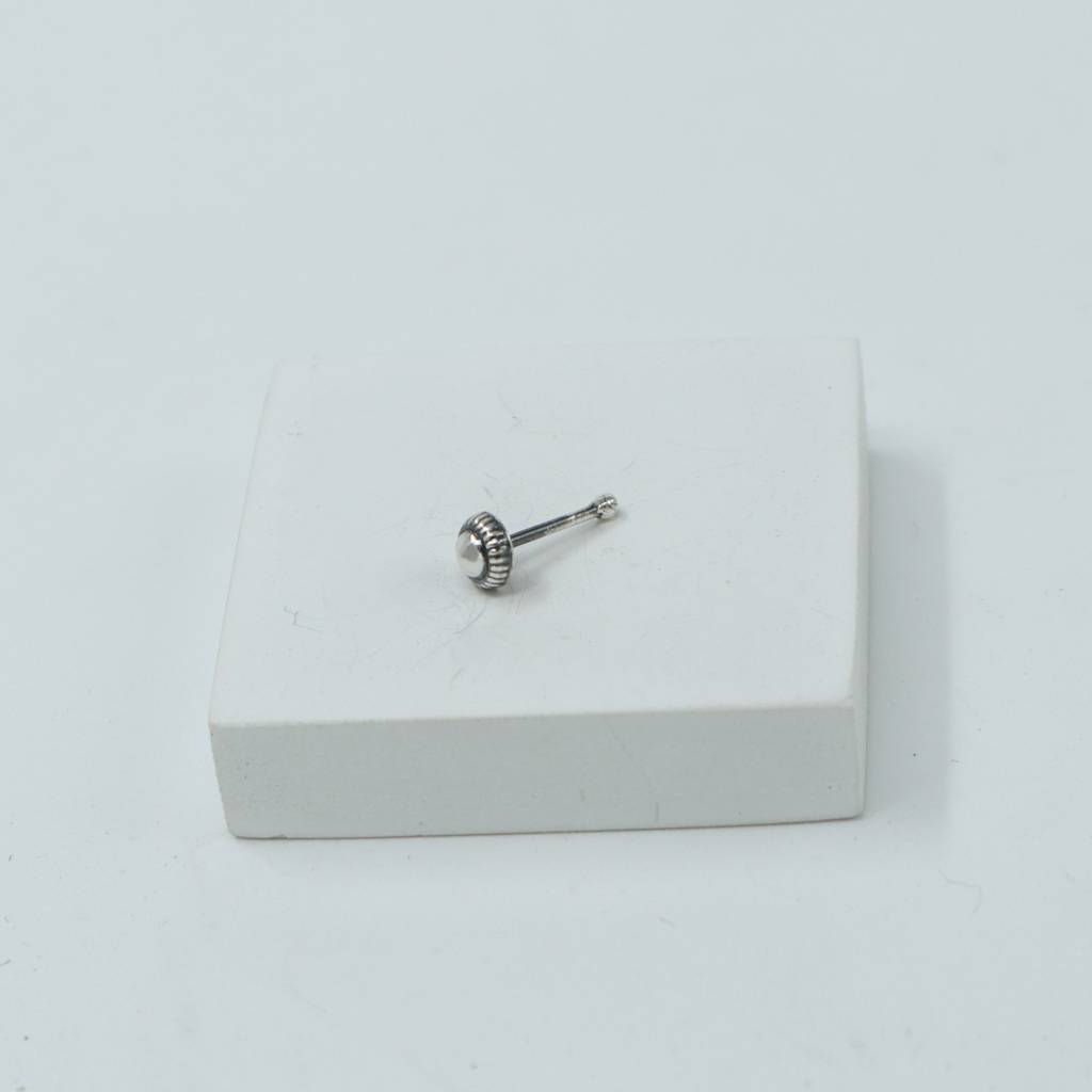 Silver Round Textured Nose Pin : Silver_Round_Textured_Nose_pin_July25