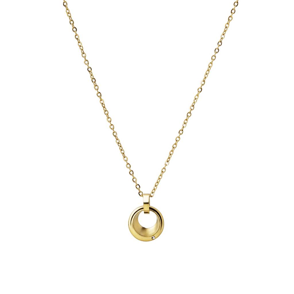 Circular Loop Pendant Necklace For Women - Waterproof & Anti-Tarnish : NK0879