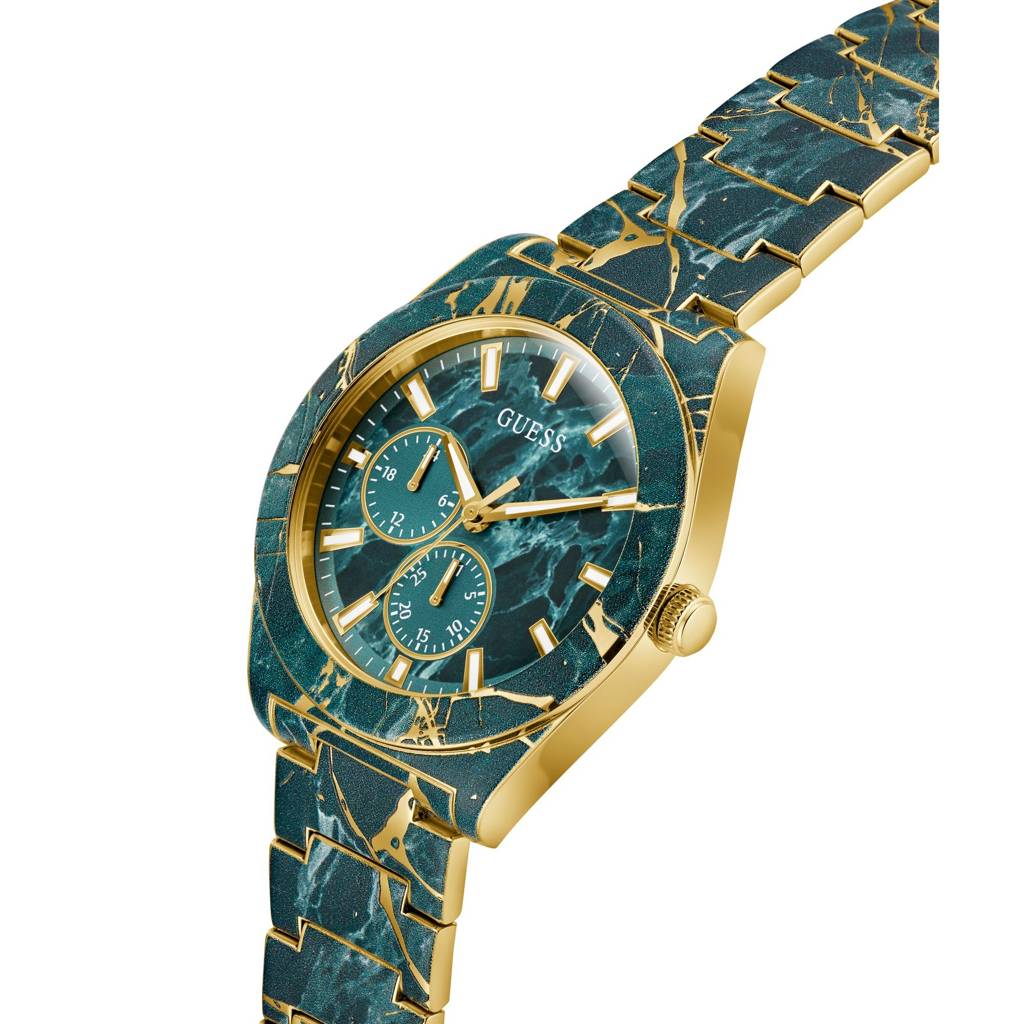 Guess Round 44Mm Green Dial Analog Men Watch - Gw0953G1 : GW0953G1