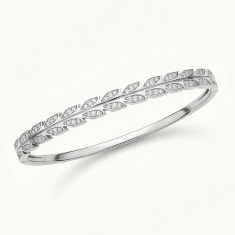 Leaf Bangle Bracelet For Women | Elegant Nature Inspired Bangle Jewellery : 3768628551