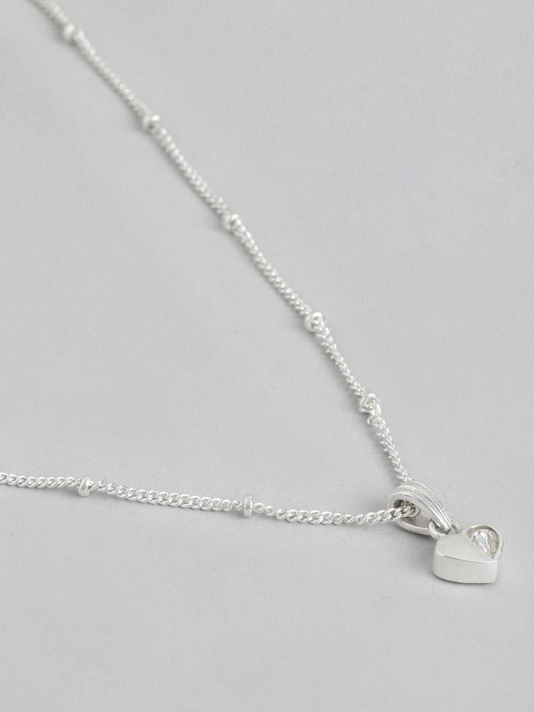 92.5 Silver Kundan Heart Necklace : U100SG005MY031