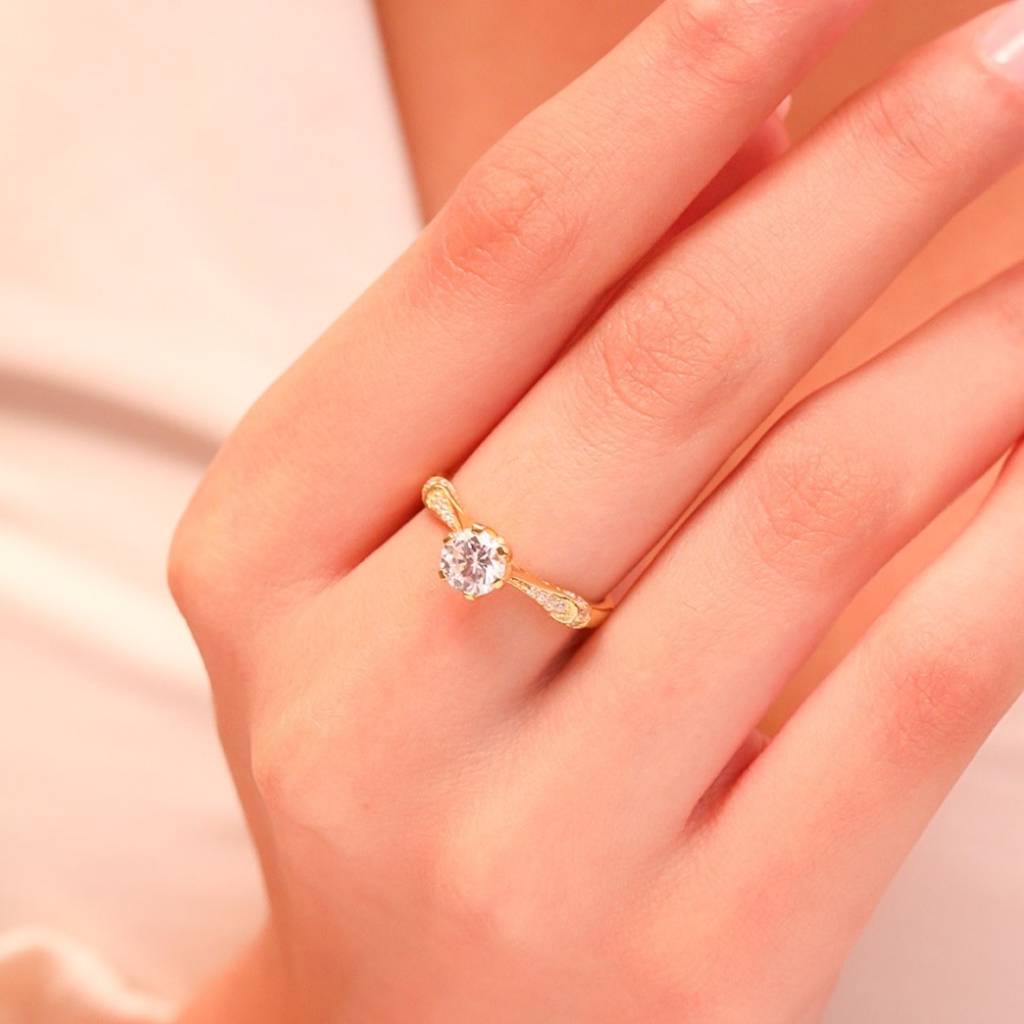 Golden Unity - His And Hers Gold Plated Couple Ring Set (Adjustable) : CJS-10058