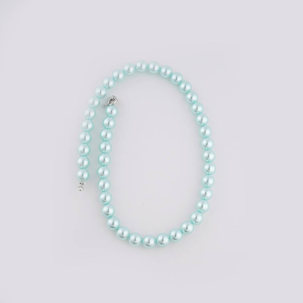 Powder Blue Pearls Necklace Set : PRMBS05