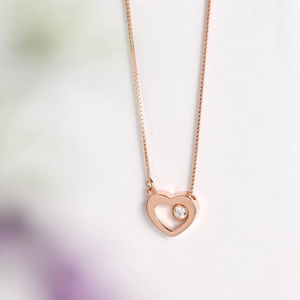 Elegant Heart Cz 925 Sterling Silver Necklace : NL-30123