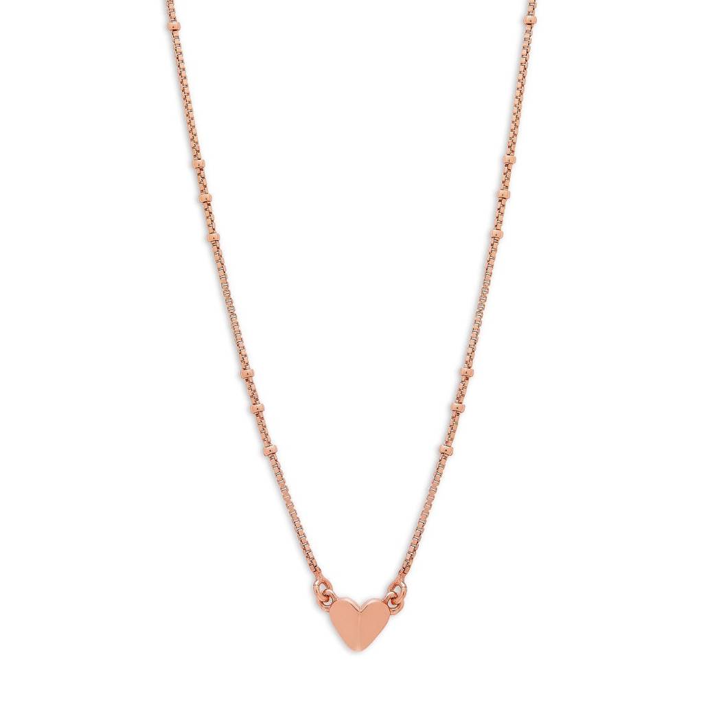 Rose Gold Heartbeat 925 Sterling Silver Necklace : NL-30211-RG