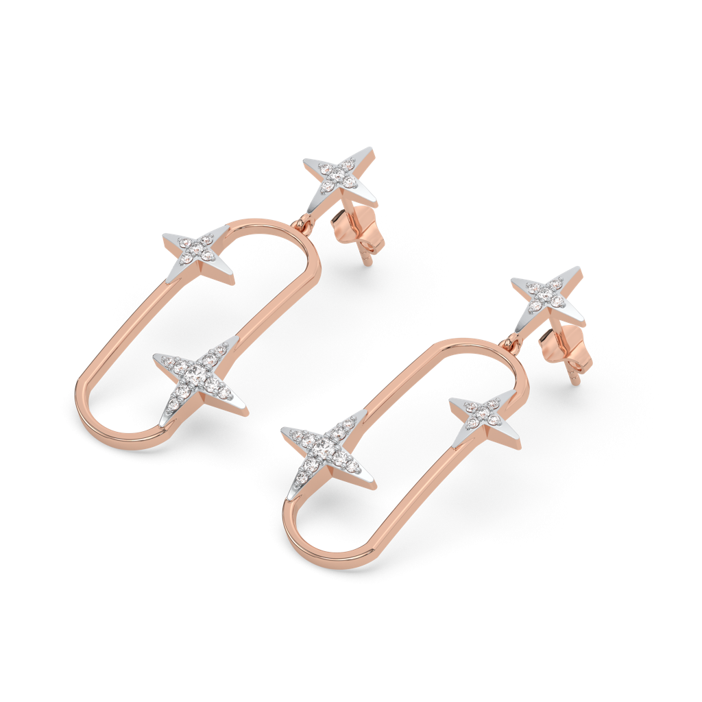 Shooting Star - Lab Diamond Drop Earrings : LLER0118