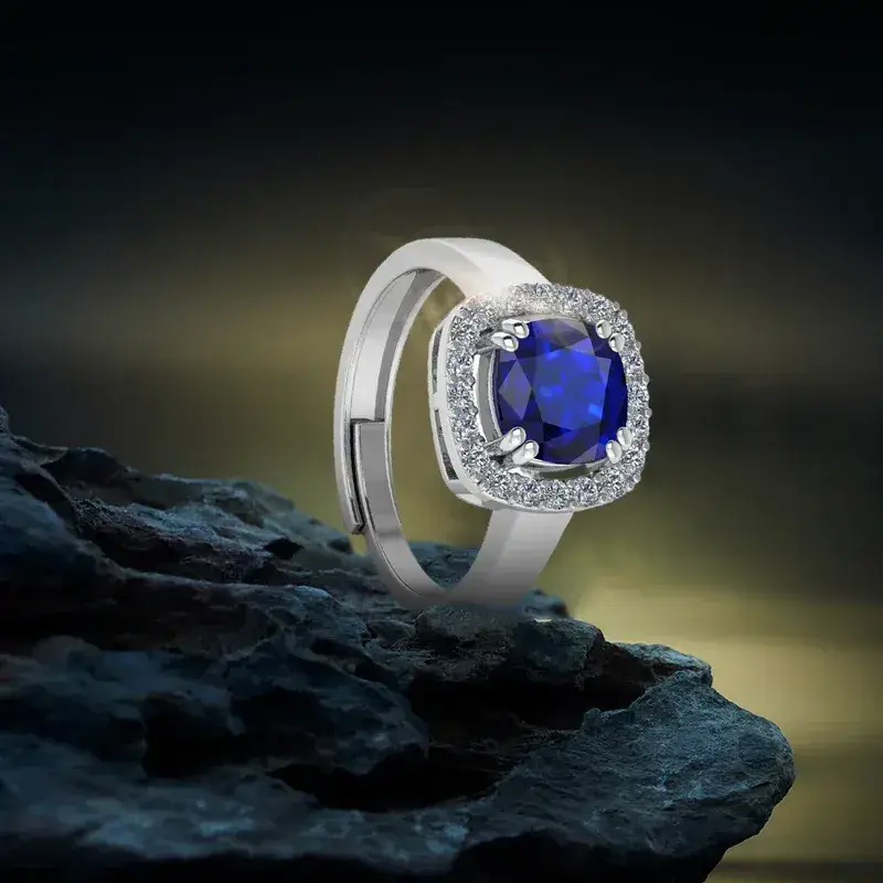 Pure 925 Silver Sapphire Engagement Ring For Women : SR-03
