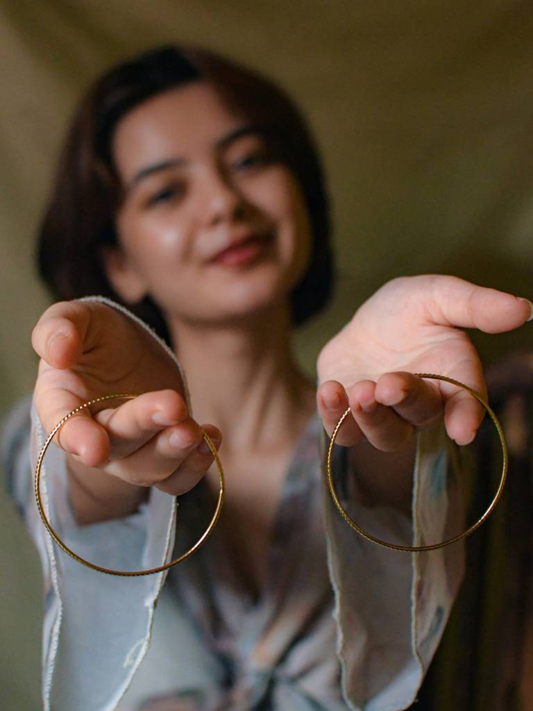 Classic 18K Gold Bangles Â Anti-Tarnish, Everyday Wear (Set Of 2) : ATB587BD1