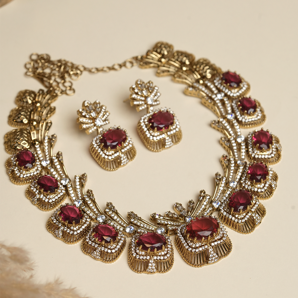 Mehendi Polish Designer Ad Necklace Set : CAO0224TOF