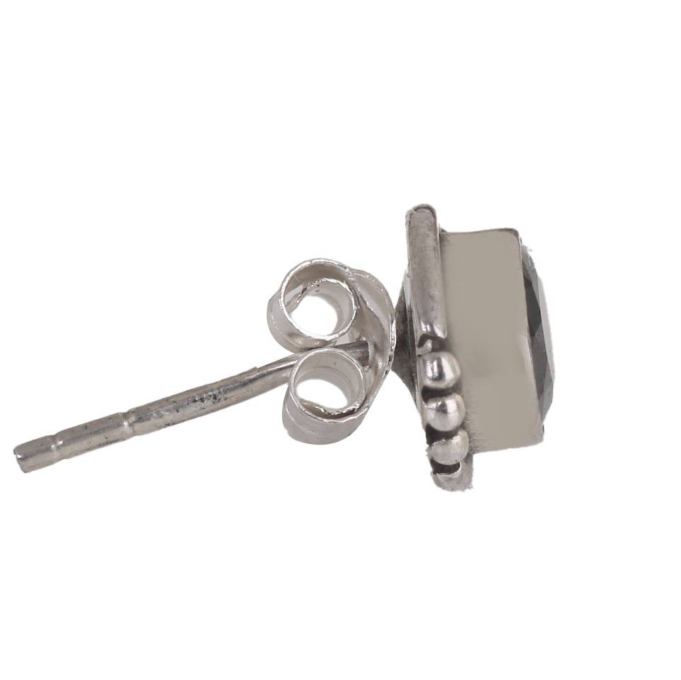 925 Sterling Silver Black Onyx Stone Eartops - Elegant Boho-Chic Jewelry For Women : FU-0155-2