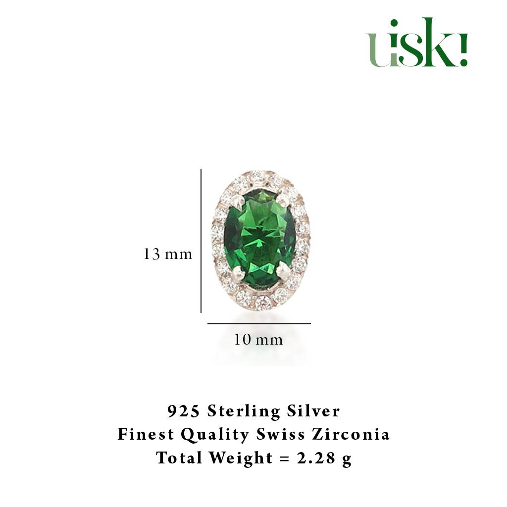 Iski Uski 925 Sterling Silver Jessa Emerald Drop Earrings