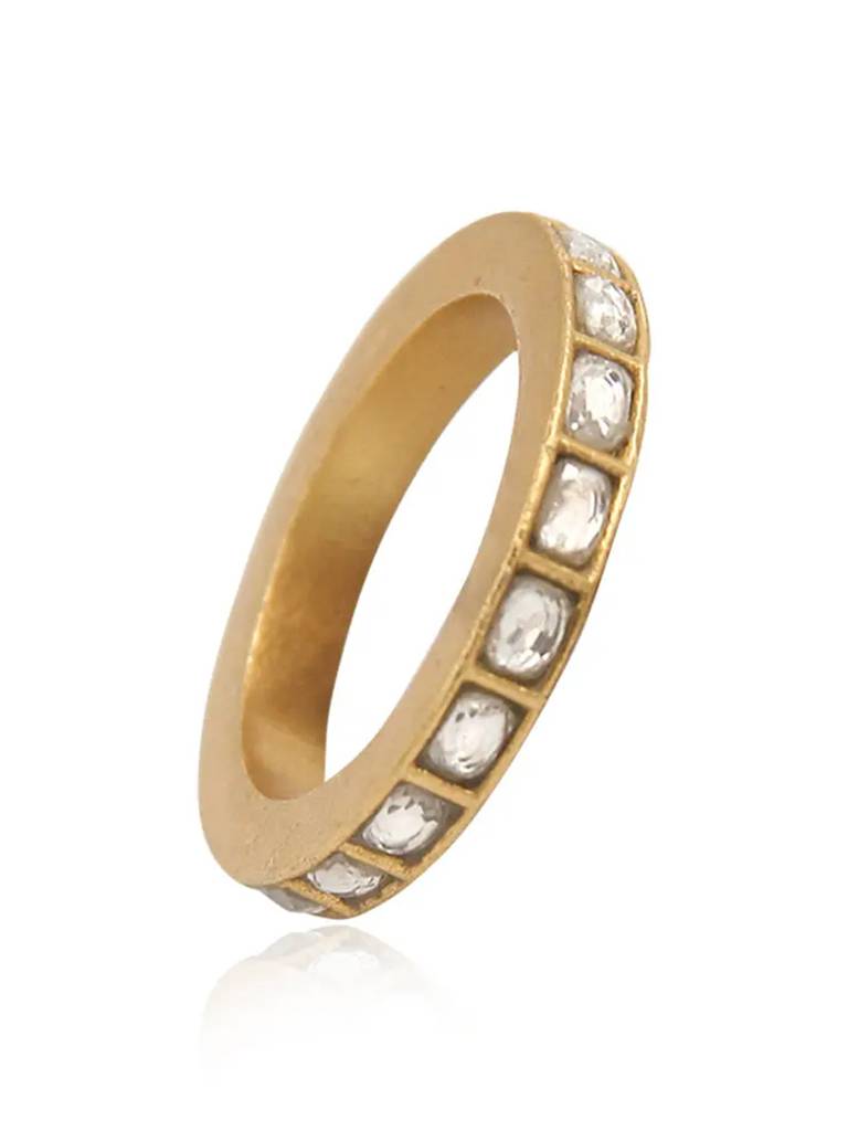 92.5 Silver White Polki Ring : U080SG007RO0200