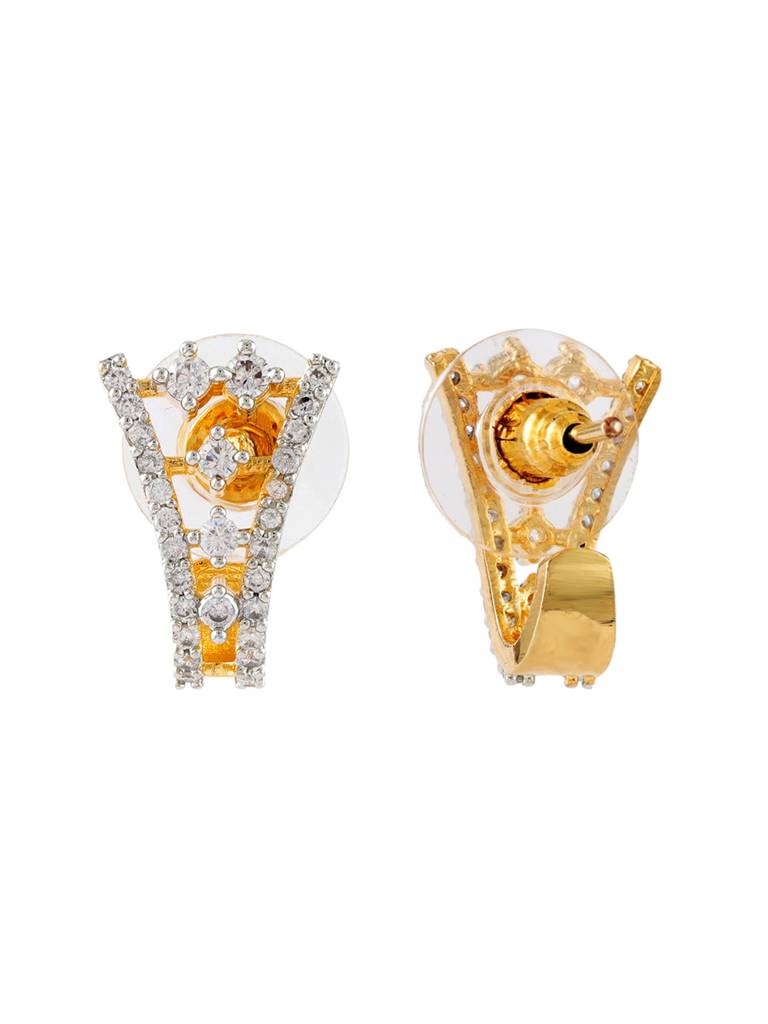 Gold Essentials Aurelian Crown Cz Stud Earrings : 8905124572735