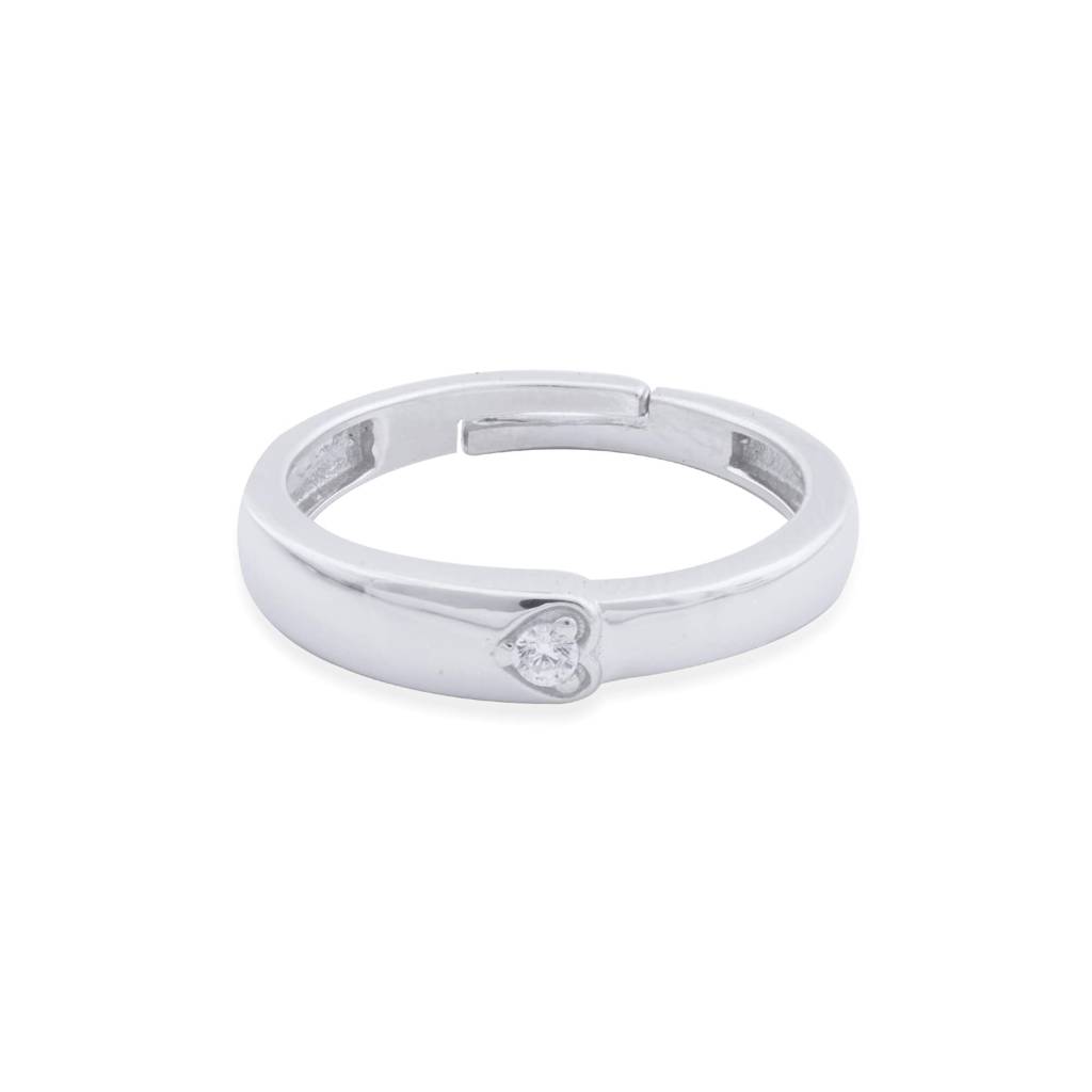 Silver Solitaire Classic Love Ring For Girls : ZLCPLR-1014-WW