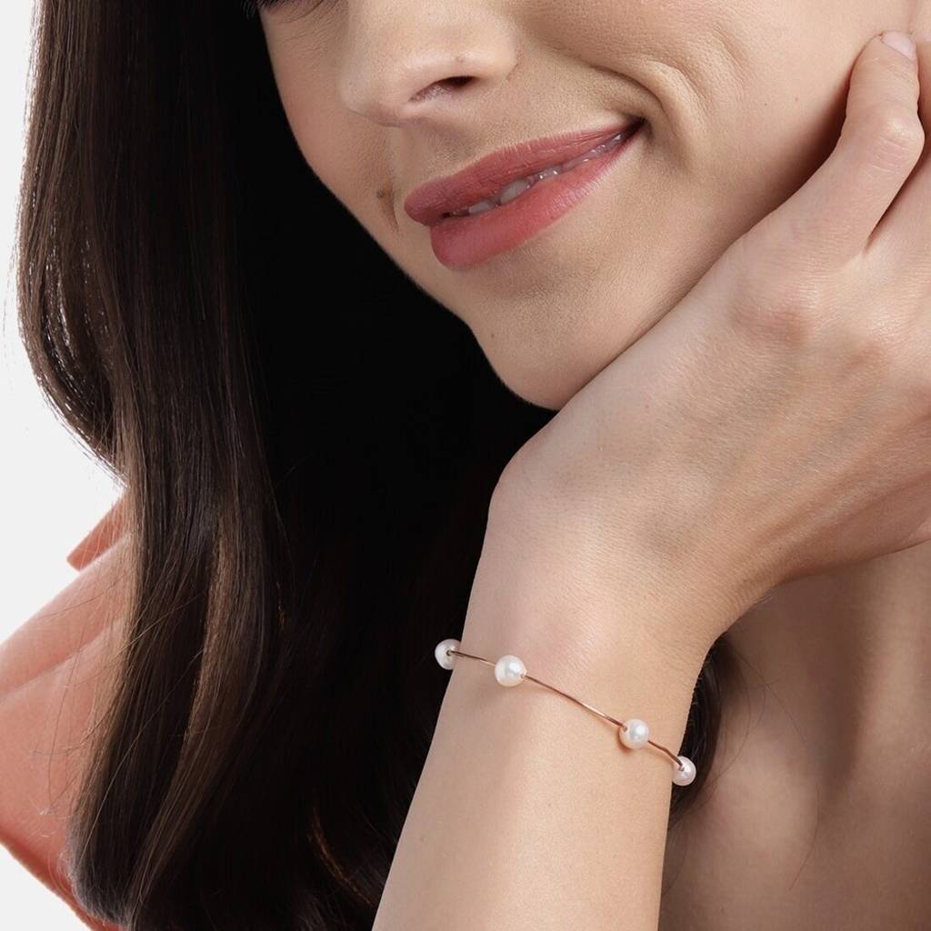 Divine Pearl Rose Gold 925 Silver Bracelet : BR-80059