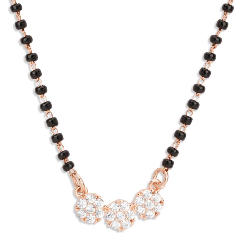 Blooming Elegance Rose Gold Plated 925 Sterling Silver Mangalsutra : MGS-10074-C-RG