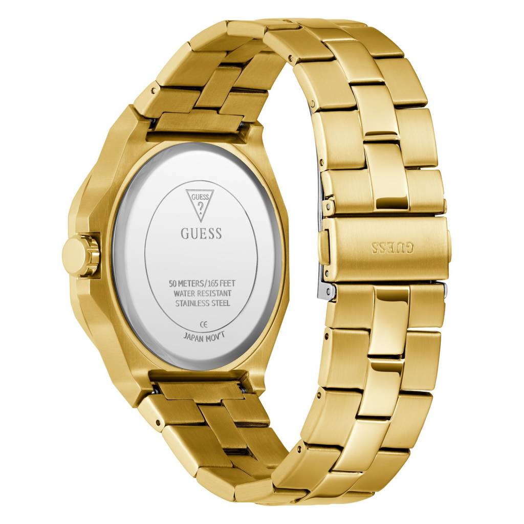 Guess Round 42Mm Champagne Dial Analog Men Watch - Gw0849G2 : GW0849G2