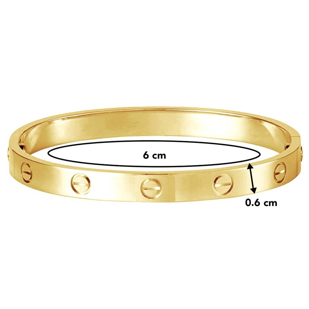 Gold Plated Stylish Openable 316L Stainless Steel Kada Bracelet For Men And Women : PX9B96G