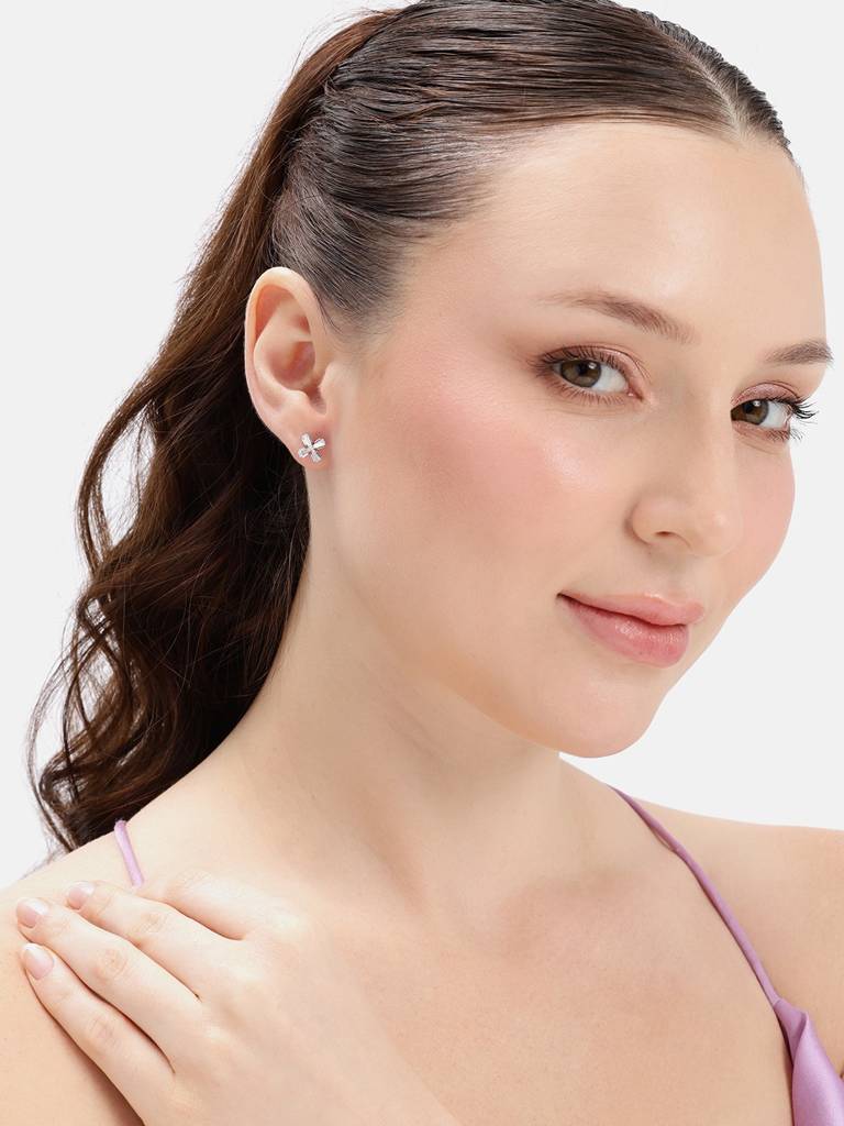 Silver Luxe Crossfire Crystal Earrings : WER00088