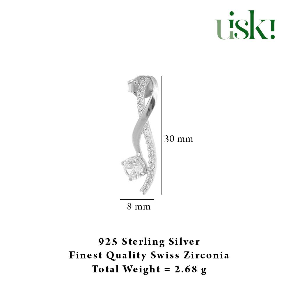 Iski Uski 925 Sterling Silver Dainty Drop Earrings