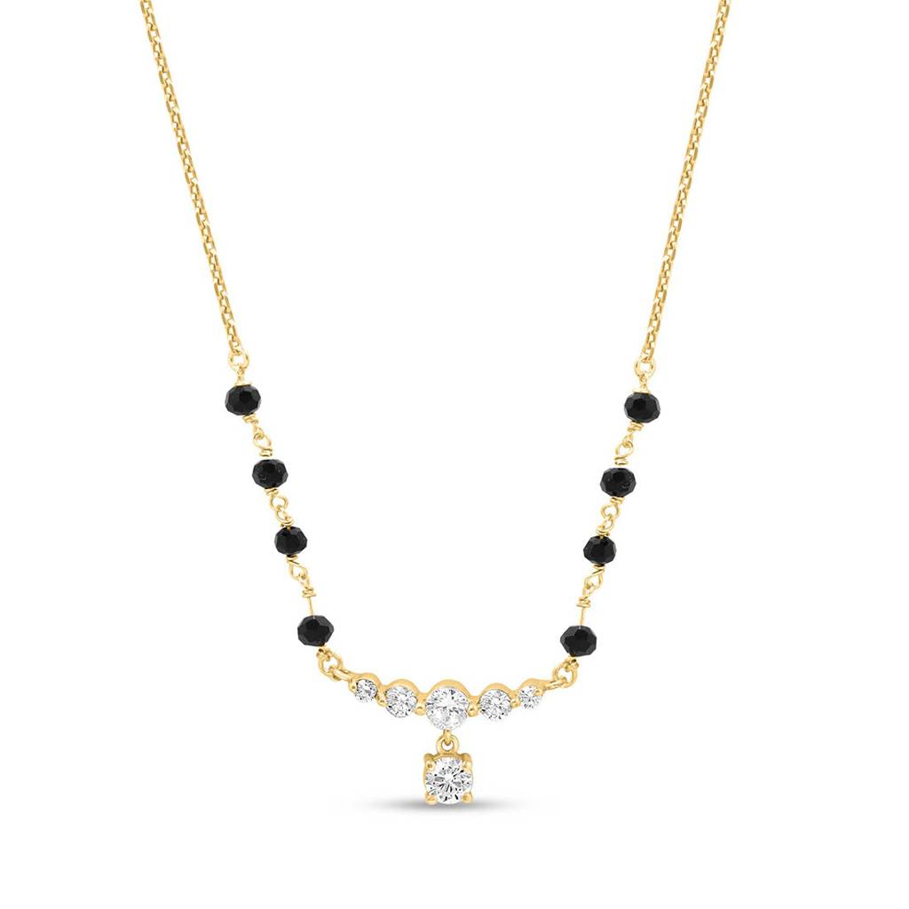 Timeless Gold-Plated Cz 925 Sterling Silver Mangalsutra : MGS-10084-G