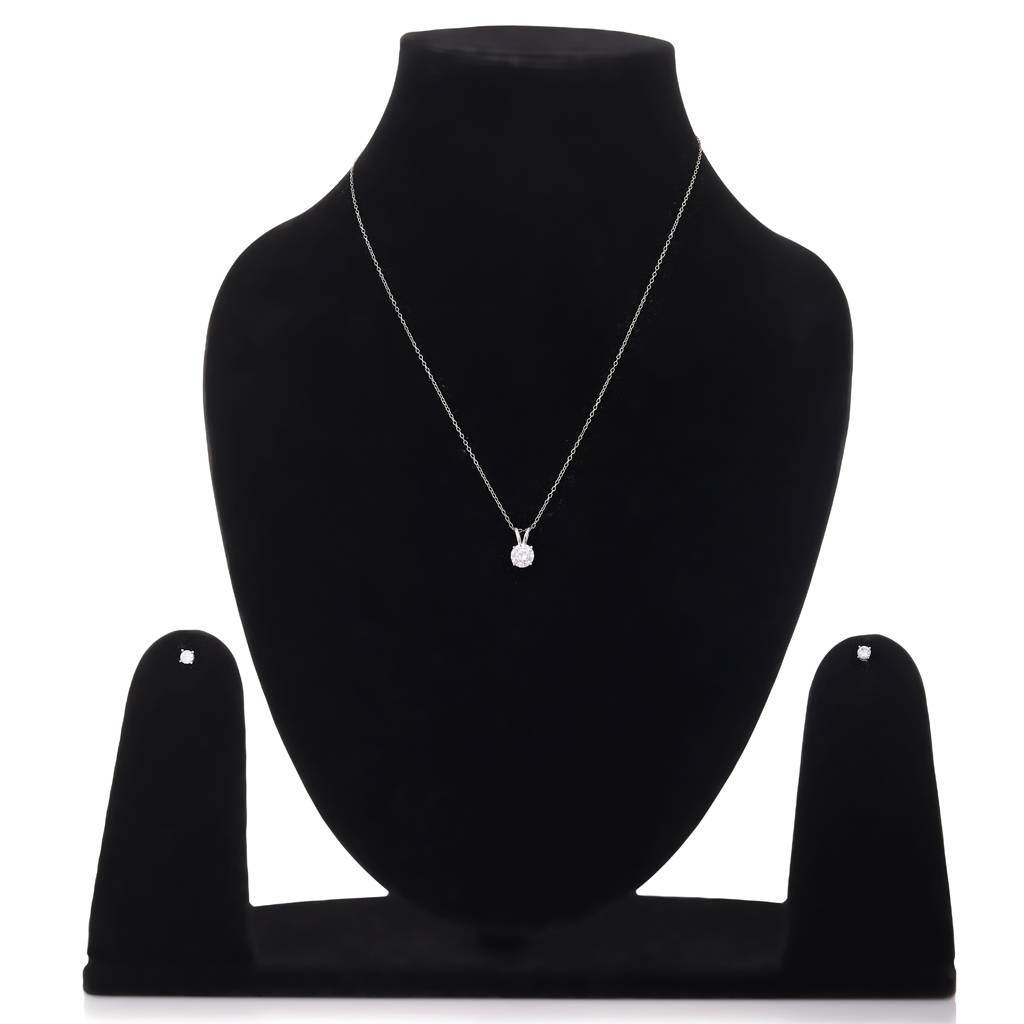 Iski Uski 925 Sterling Silver Sheena Solitaire Pendant Set