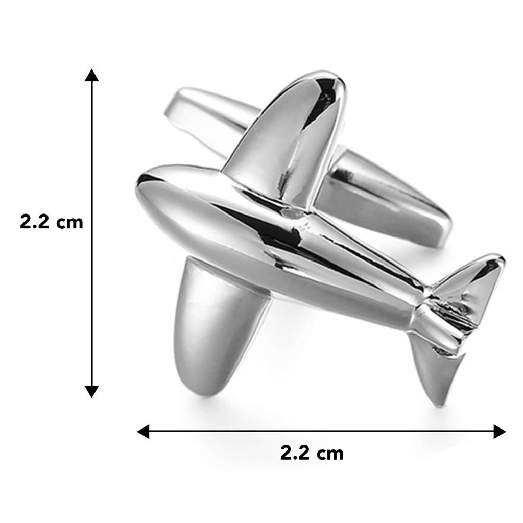 Silver Plated Airplane Plane Jet Pilot Pair Cufflinks For Men Boys Buisness Gift : PX9CL15