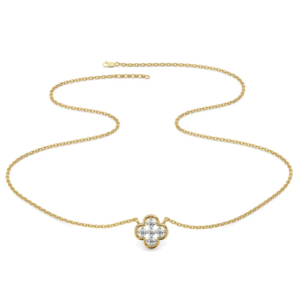 0.2Ct Lab Grown Diamond Necklace In 18Kt Gold Vermeil : LLNK0090