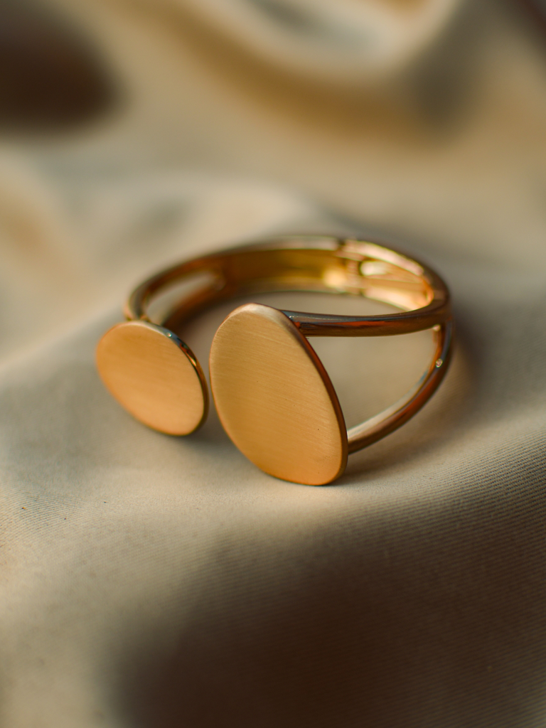 Modern Sculptural Cuff Â 18K Gold Plated Statement Bracelet : ATB592M2B