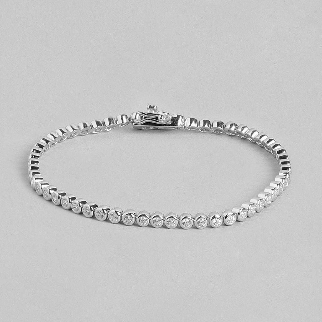Interlink Czs 925 Sterling Silver Bracelet : BR-80131