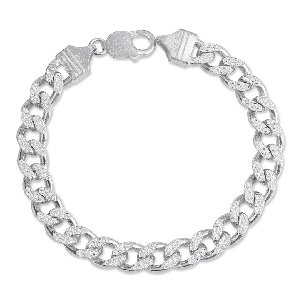 Elegant Masculinity Rhodium Plated 925 Sterling Silver Men'S Bracelets : BR-80379-R