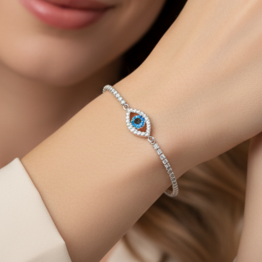 Round Evil Eye Bracelet For Women | Protective Symbolic Bracelet Jewellery : 9131520990