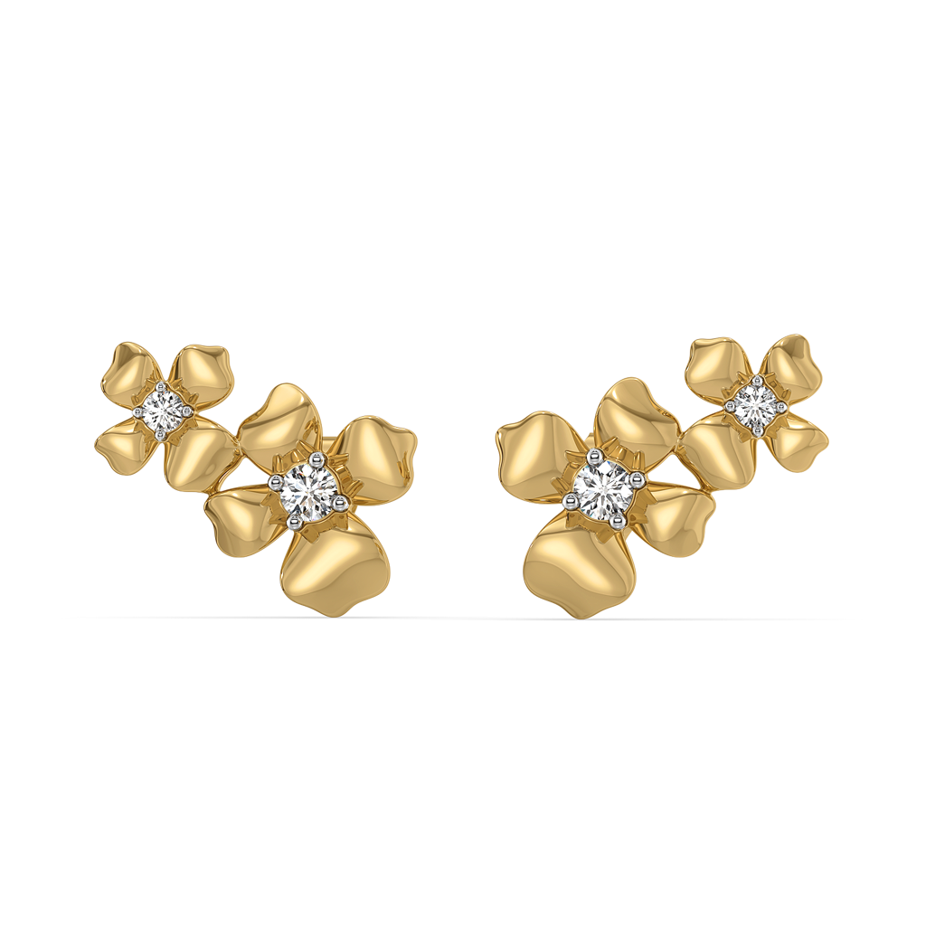 Petal Play - Lab Diamond Stud Earrings : LLER0101