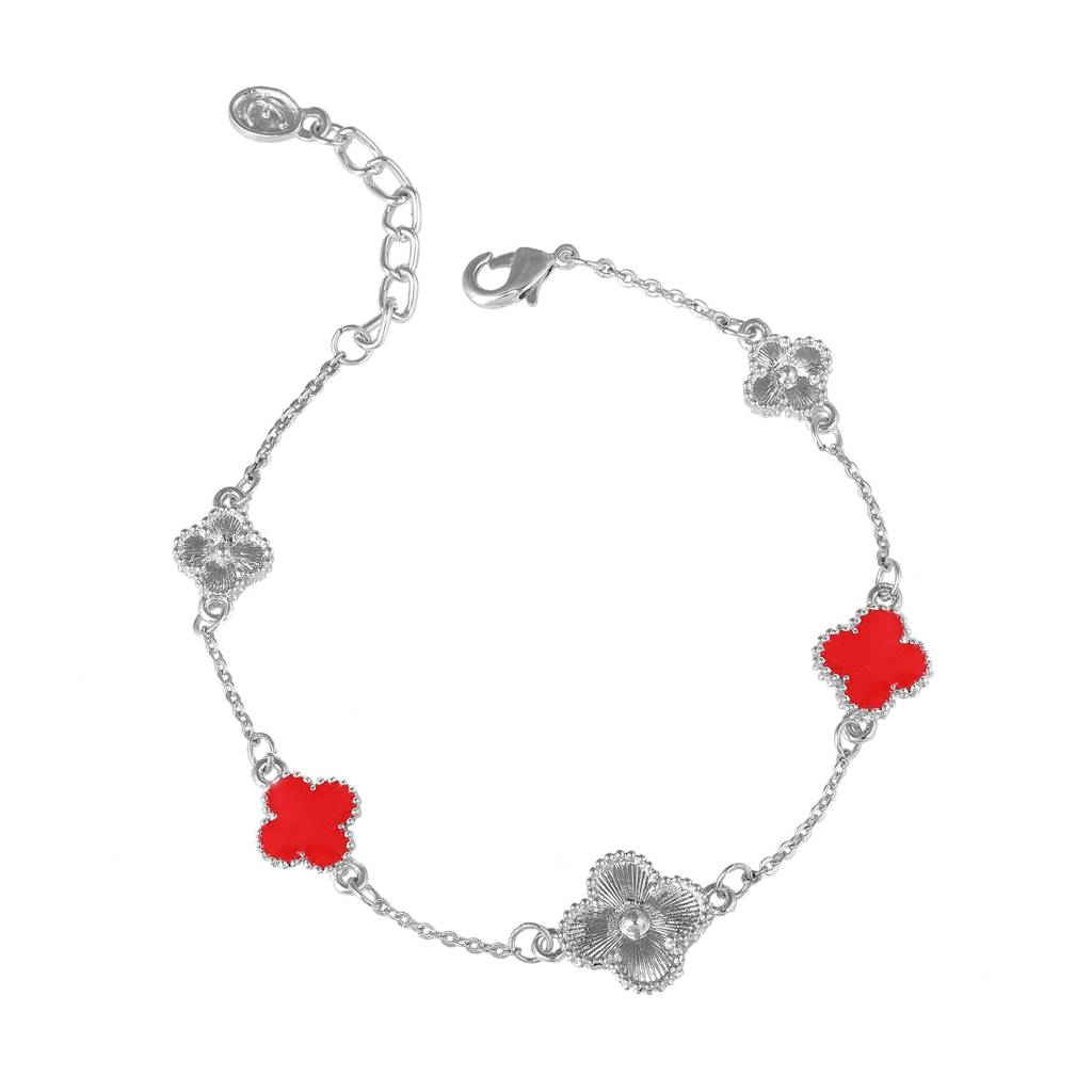 Estele Trendy Clover Leafy Style Adjustable Charm Bracelet For Women : 102184-IRRDBR