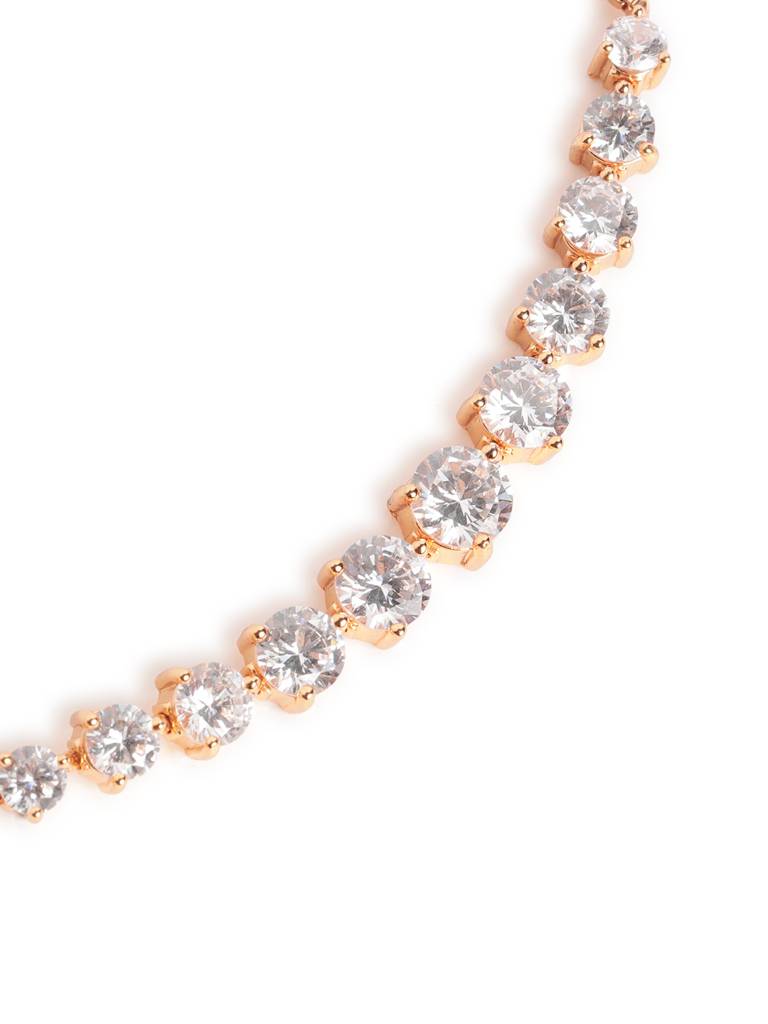 Rose Sheen Cubic Zircon Adjustable Bracelet : YI24A0625B