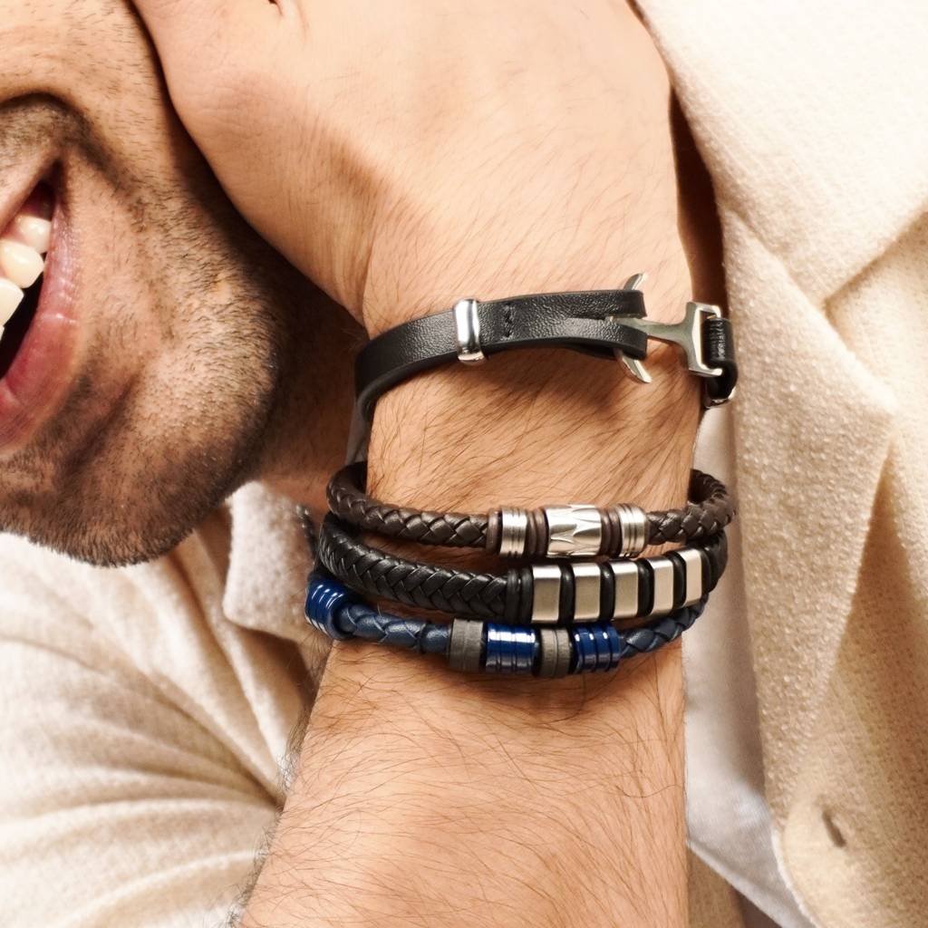 Nautical Resolve Leather Bracelet : CL-BR-MN-05