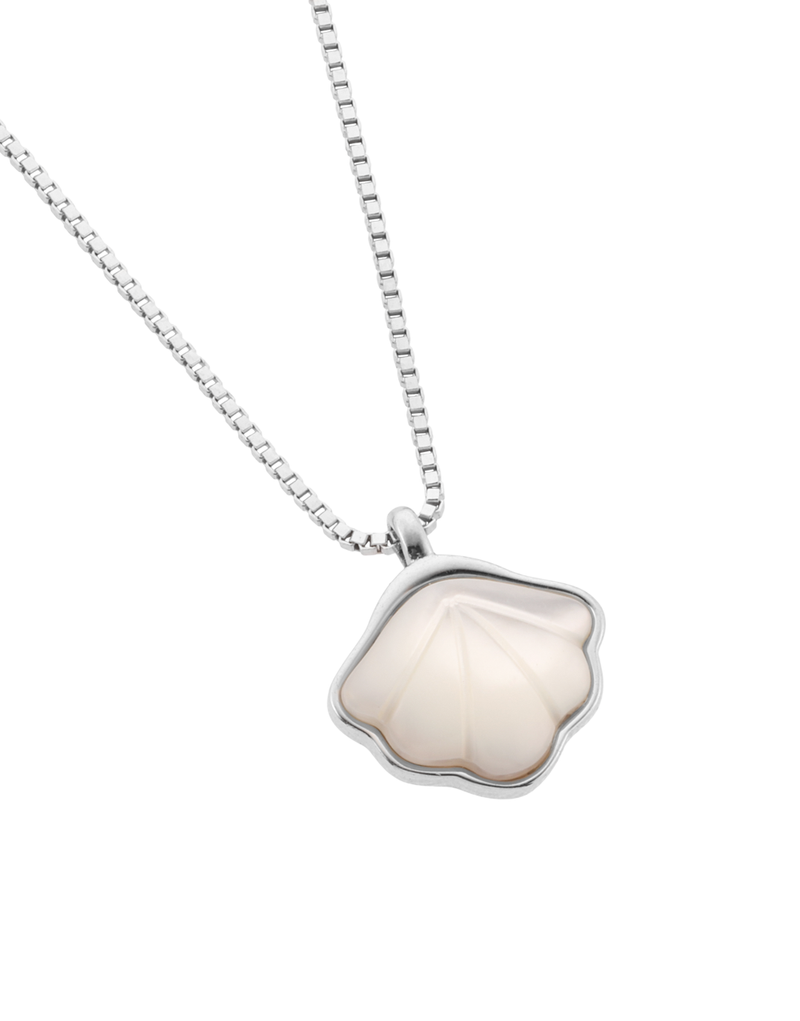 Delicate Shell Stone Pendant Necklace – Minimalist Design : PD-70038-R