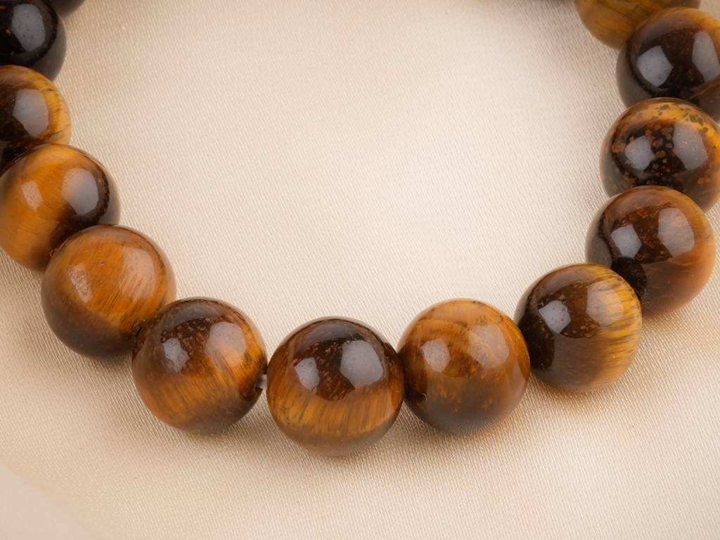 Tiger Stone Natural Gemstone Bracelet(14Mm) : BBM36