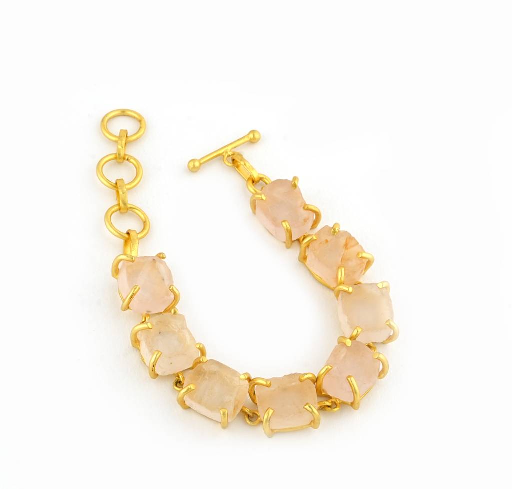 Uncut Rose Quartz Bracelet : NAGB10